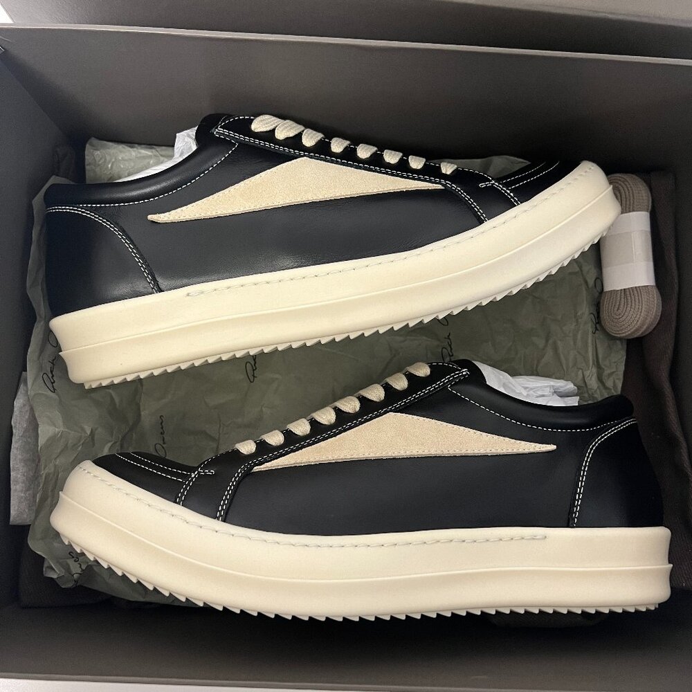 Rick Owens Black and White Men's Sneakers